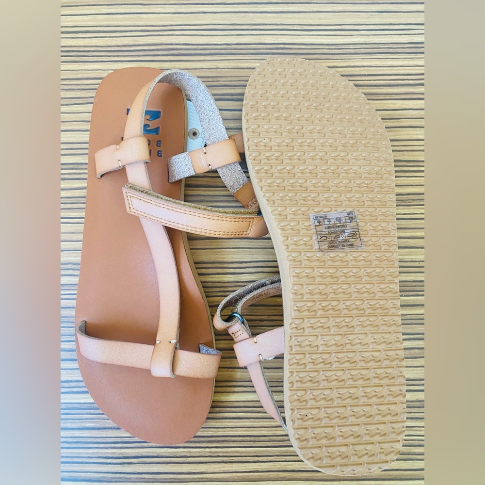 Billabong Tan Leather Sandals 8 - Picture 3 of 4